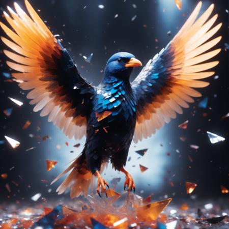 10735-912903399-Made_of_pieces_broken_glass solo,wings,blurry,no humans,bird,animal focus,debris,beak,shards, bright colors, glowin.png